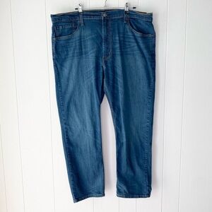 Levis 502 Jeans Mens 42x30 Blue Denim Straight Tapered Fit Medium Wash Zip Fly